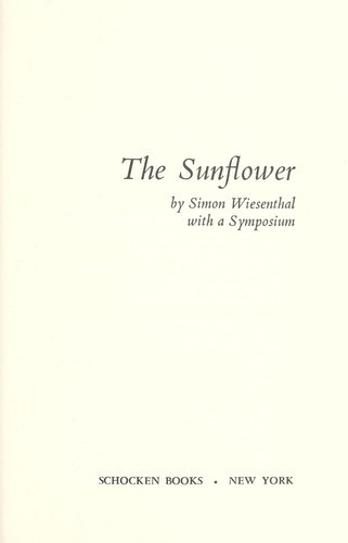 The Sunflower front cover by Simon Wiesenthal, ISBN: 0805205780