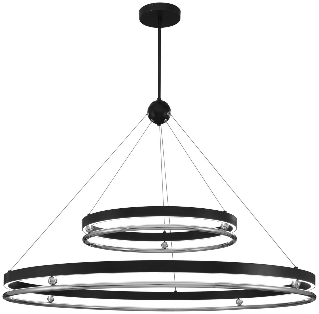 Grande Illusion LED Pendant in Coal W/ Polished Nickel Highli  (29|N7997-572-L)