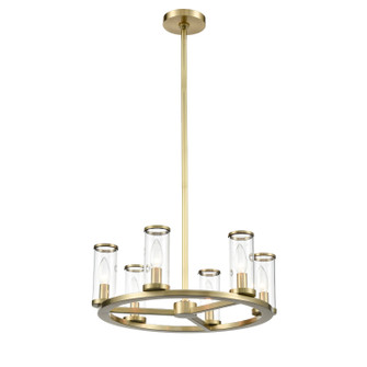 Revolve Six Light Chandelier in Clear Glass/Natural Brass (452|CH309006NBCG)