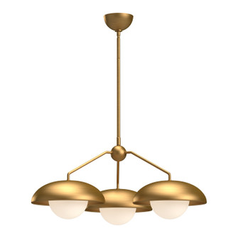 Rubio Three Light Chandelier in Aged Gold/Opal Matte Glass (452|CH522328AGOP)