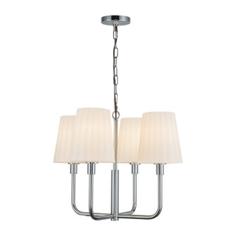 Plisse Four Light Chandelier in Chrome/Opal Matte Glass (452|CH628423CHOP)