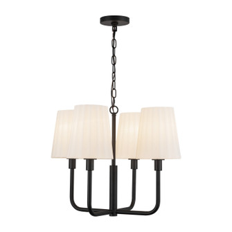 Plisse Four Light Chandelier in Matte Black/Opal Matte Glass (452|CH628423MBOP)