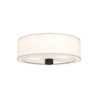 Theo Three Light Flush Mount in Matte Black/White Linen (452|FM547924MBWL)