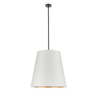 Calor Three Light Pendant in Urban Bronze/White Linen With Gold Parchment (452|PD311025UBWG)