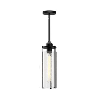 Belmont One Light Pendant in Clear Water Glass/Matte Black (452|PD536005MBWC)
