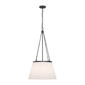 Speakeasy One Light Pendant in Matte Black/White Linen (452|PD544517MBWL)