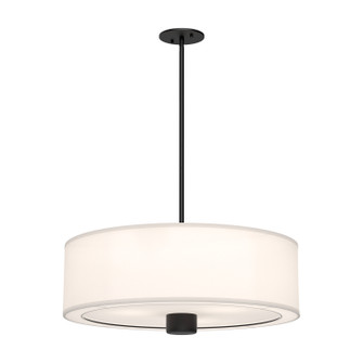 Theo Three Light Pendant in Matte Black/White Linen (452|PD547924MBWL)