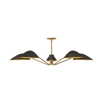 Oscar Five Light Pendant in Aged Gold/Matte Black (452|PD550545MBAG)