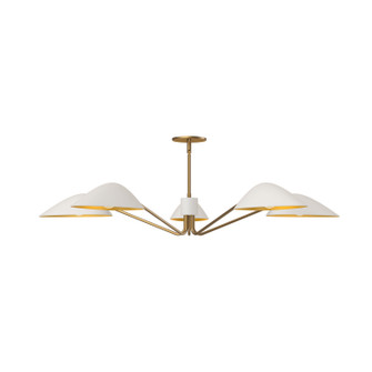 Oscar Five Light Pendant in Aged Gold/White (452|PD550545WHAG)