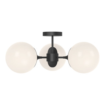 Nouveau Three Light Semi-Flush Mount in Matte Black/Opal Matte Glass (452|SF505326MBOP)