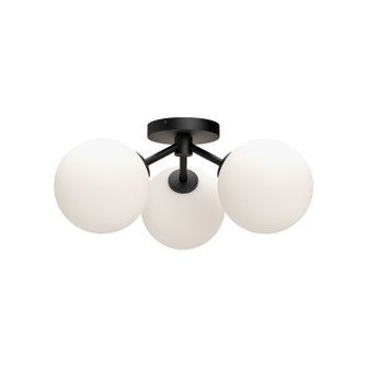 Cassia Three Light Semi-Flush Mount in Matte Black/Opal Matte Glass (452|SF549315MBOP)