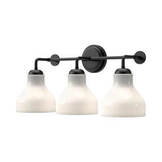 Westlake Three Light Bathroom Fixtures in Glossy Opal Glass/Matte Black (452|VL540322MBGO)