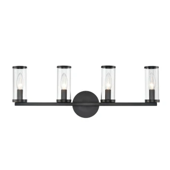 Revolve Four Light Bathroom Fixture in Clear Glass/Urban Bronze (452|WV309044UBCG)
