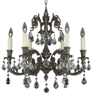 Finisterra Six Light Chandelier in Polished Brass w/Black Inlay (183|CH2002-ALN-12G-PI)
