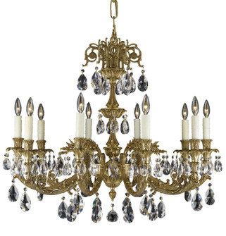 Finisterra Ten Light Chandelier in Polished Brass w/Black Inlay (183|CH2004-ALN-12G-ST)