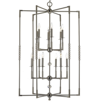 Magro 12 Light Chandelier in Pewter with Polished Nickel (183|CH3505-37G-38G-ST)