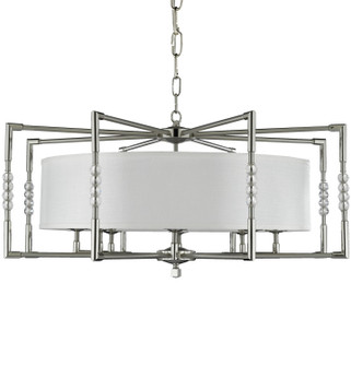Magro Eight Light Chandelier in Pewter w/Polished Nickel Accents (183|CH3705-37G-38G-ST-HL)