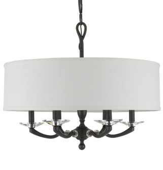 Kensington Six Light Chandelier in Pewter w/Polished Nickel Accents (183|CH5425-37G-38G-ST-GL)