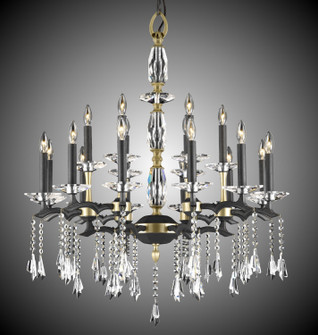 Kaya 18 Light Chandelier in Old Bronze Satin w/Pewter Accents (183|CH5537-G-35S-37G-ST)