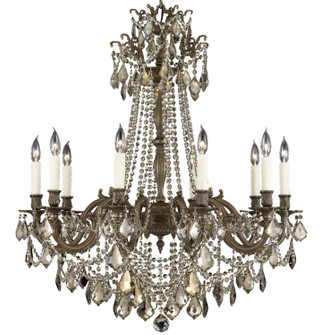 Biella Ten Light Chandelier in Antique White Glossy (183|CH9258-A-04G-PI)