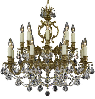 Rosetta 16 Light Chandelier in Polished Brass w/Black Inlay (183|CH9572-ATK-12G-PI)