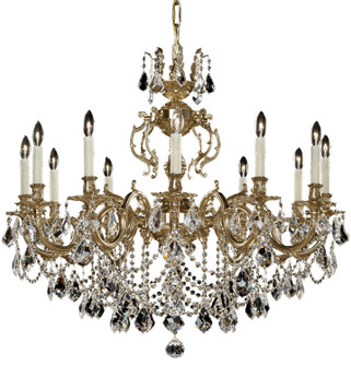 Rosetta 12 Light Chandelier in True Brass (183|CH9579-A-16G-PI)