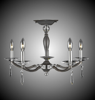 Kensington Five Light Flush Mount in Pewter w/Polished Nickel Accents (183|FM5334-SP-37G-38G-ST)