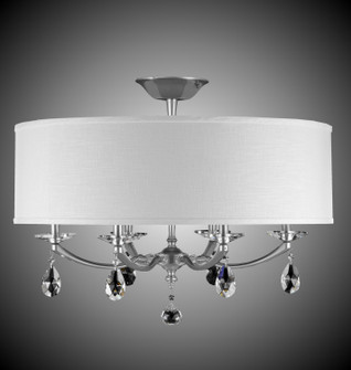 Kensington Six Light Flush Mount in Polished Nickel (183|FM5496-O-38G-ST-GL)