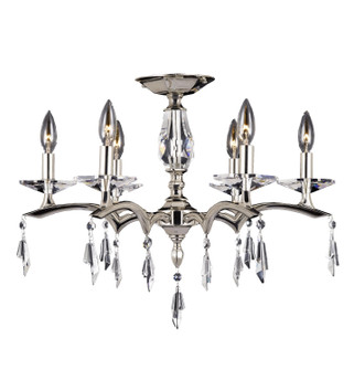 Kaya Six Light Semi-Flush Mount in Polished Nickel (183|FM5523-G-38G-ST)