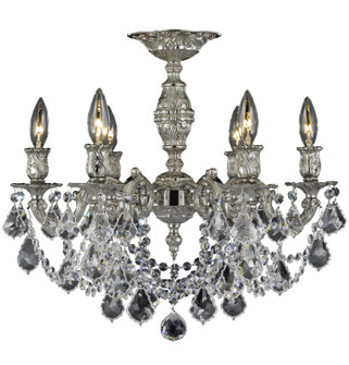 Rosetta Six Light Flush Mount in Silver (183|FM9521-ATK-08G)