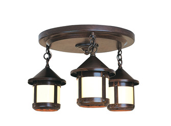 Berkeley Three Light Ceiling Mount in Rustic Brown (37|BCM-6S/3CR-RB)