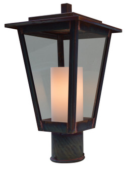 Brighton One Light Post Mount in Verdigris Patina (37|BRP-8CLR/WHT-VP)