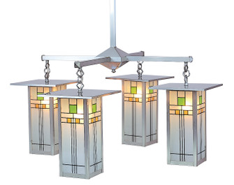 Franklin Four Light Chandelier in Mission Brown (37|FCH-9L/4G-MB)