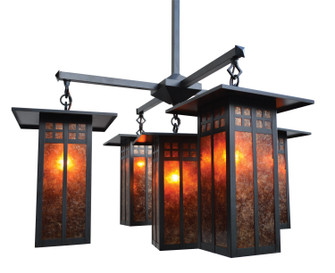 Glasgow Five Light Chandelier in Satin Black (37|GCH-9L/4-1OF-BK)