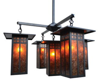 Glasgow Five Light Chandelier in Rustic Brown (37|GCH-9L/4-1RM-RB)