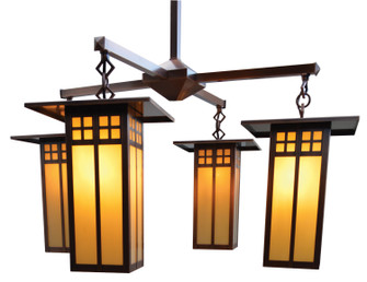 Glasgow Four Light Chandelier in Satin Black (37|GCH-9L/4WO-BK)