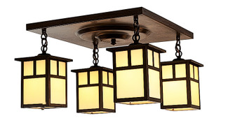 Mission Four Light Ceiling Mount in Rustic Brown (37|MCM-5/4TCR-RB)