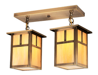 Mission Two Light Ceiling Mount in Rustic Brown (37|MCM-6/2TF-RB)