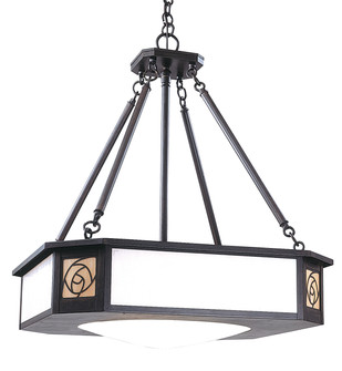 Saint Clair Four Light Chandelier in Mission Brown (37|SCCH-21OF-MB)