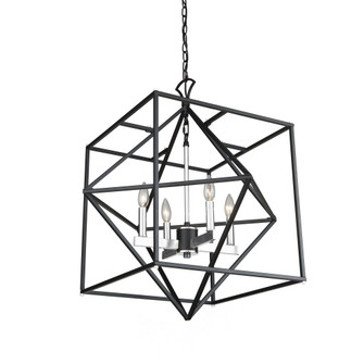 Roxton Four Light Chandelier in Matte Black & Polished Nickel (78|AC11204PN)