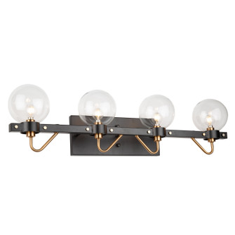 Chelton Four Light Wall Mount in Matte Black & Harvest Brass (78|AC11424CL)