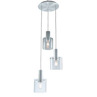 Henley Three Light Chandelier in Brushed Aluminum & Clear Glass (78|AC11523CL)