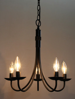 Wrought Iron Five Light Chandelier in Black (78|AC1785EB)