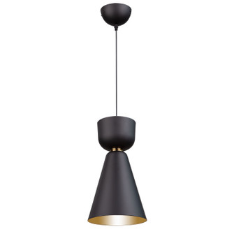 Tempo One Light Pendant in Matte Black and Brass (78|SC13290BK)