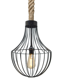 Sultana Rope One Light Pendant in Black (74|1JT-SULTANA-F-EDIL-BK)