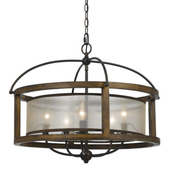 Round Five Light Chandelier in Dark Bronze (225|FX-3536/5)