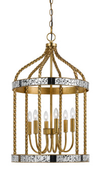 GLENWOOD Six Light Pendant in French Gold/Antiqued Mirror (225|FX-3599-6)