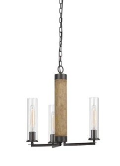Silverton Three Light Chandelier in Dark Bronze/Wood (225|FX-3665-3)