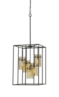 Cremona Five Light Pendant in Black/Antique Brass (225|FX-3680-5)