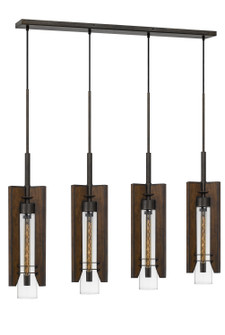 Almeria Four Light Pendant in Pine/Iron (225|FX-3690-4)